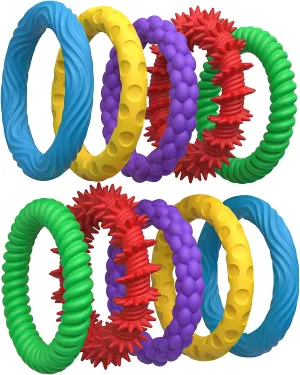 Stress Relief Toy for Classroom, Travel, Car & Home Use Textured Sensory Fidget Bracelets for Kids Ages 3-12 �C 5 Pack Stretchy Silicone Fidget Toys disdain esoteric concern intact sap for Autism, ADHD, Anxiety Relief �C Wearable 