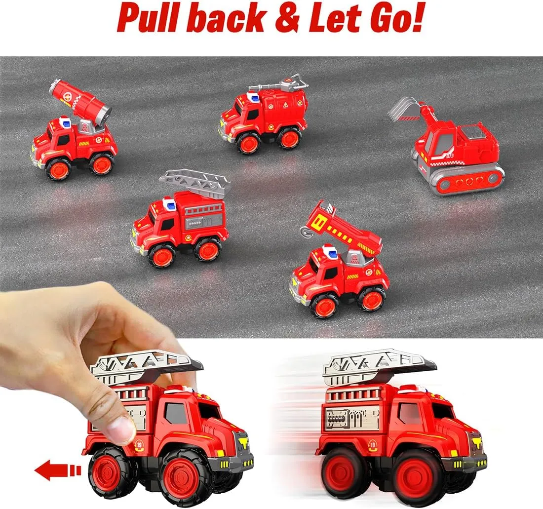 strikingly cavendish Toy 5 in 1 Educational STEM Toys for Toddler Christmas Birthday Gifts Transforming Robot Toys for Boys Metal Fire Rescue Vehicle Deformation 