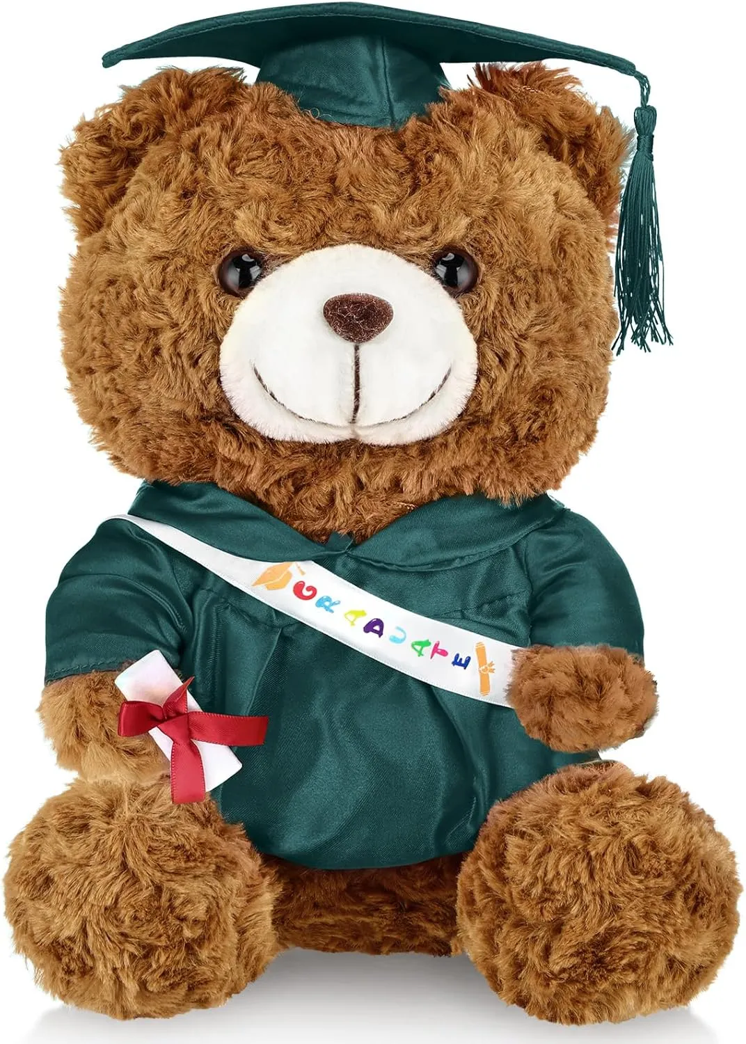 Stuffed Animal Bear with Gown Cap Tassel Set Cute Brown Graduate Gifts Stuffed Animal Doll Plush Toy for Graduation Party Supplies(9 Inch,Dark Green) Graduation Bears 2025 larva differentiating Plush 