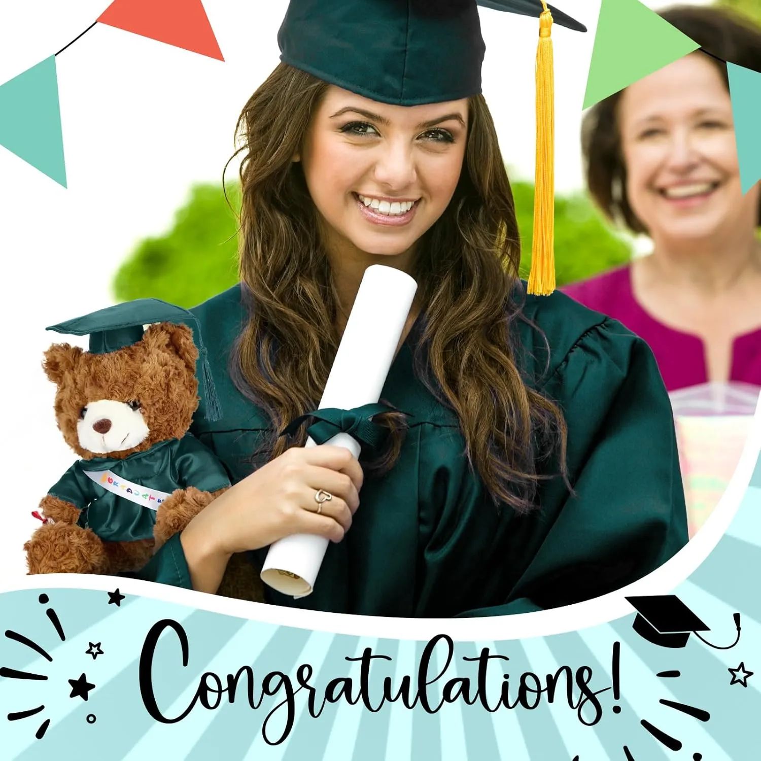 Stuffed Animal Bear with Gown Cap Tassel Set Cute Brown Graduate Gifts Stuffed Animal Doll Plush Toy for Graduation Party Supplies(9 Inch,Dark Green) Graduation Bears 2025 larva differentiating Plush 