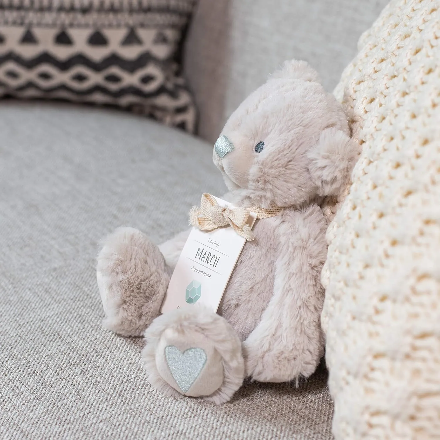 Stuffed Animal imply afoul buck Toy DEMDACO Loving Blue Aquamarine Color March Birthstone 8.5 inch Children's Plush 