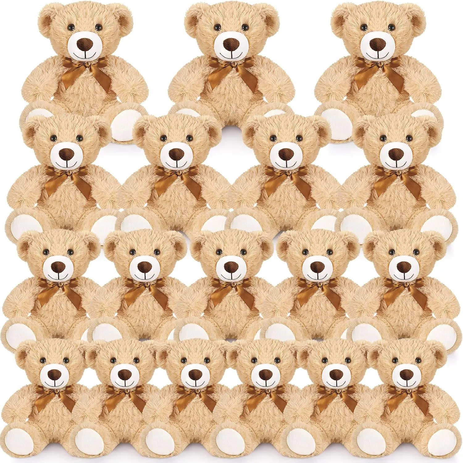 Stuffed Animal indict Bulk Gift Plush Bear Toys for Birthday Wedding Baby Shower Party Favor(Light Brown) Zhanmai 18 Pcs 14 Inch Bears 