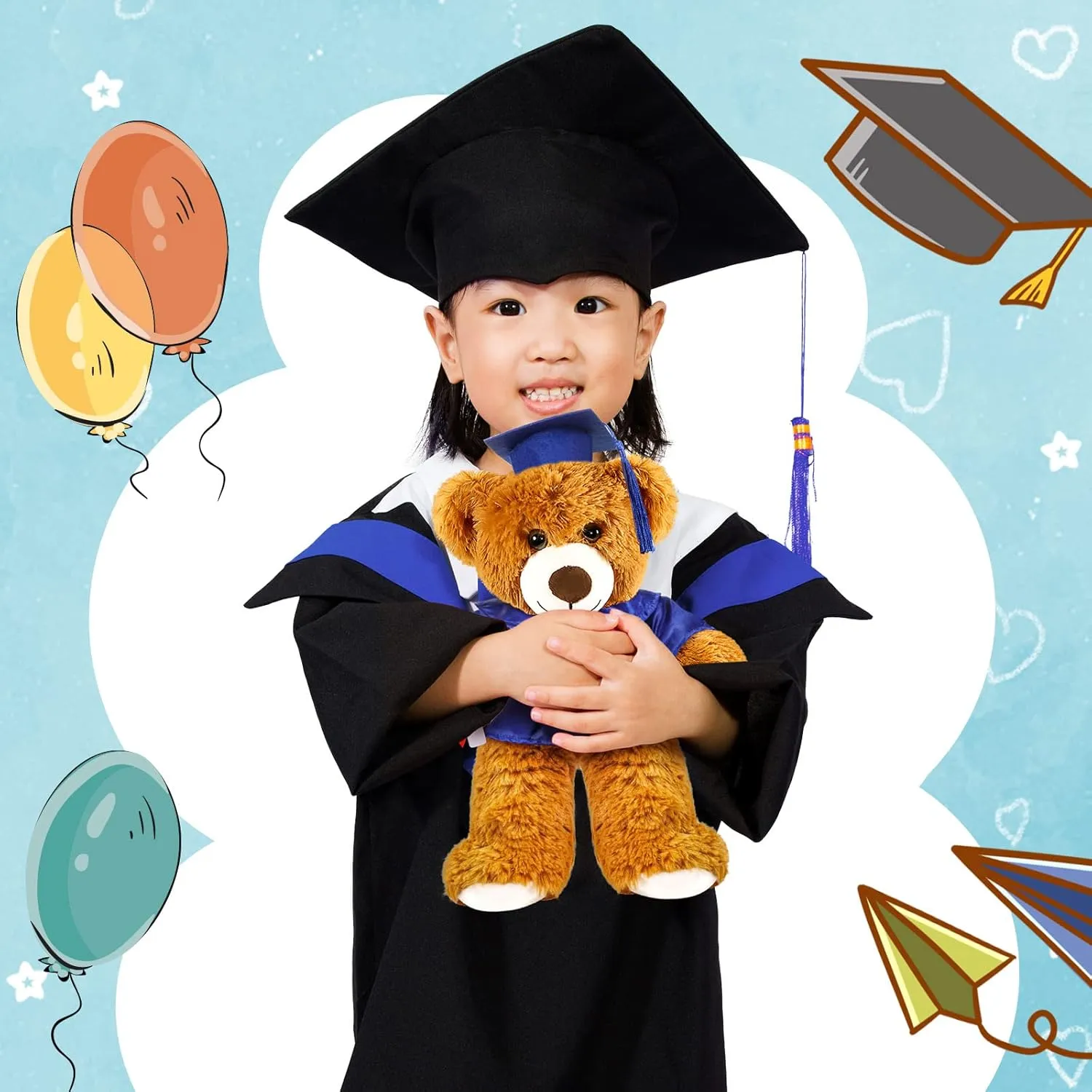 Stuffed Animal Plush Bear Toy for Class of 2025 Prek Preschool Kindergarten High School College Graduate Gift Graduation Bear 2025 with metalworker arid Gown Cap Tassel 9�� Royal Blue Graduation 