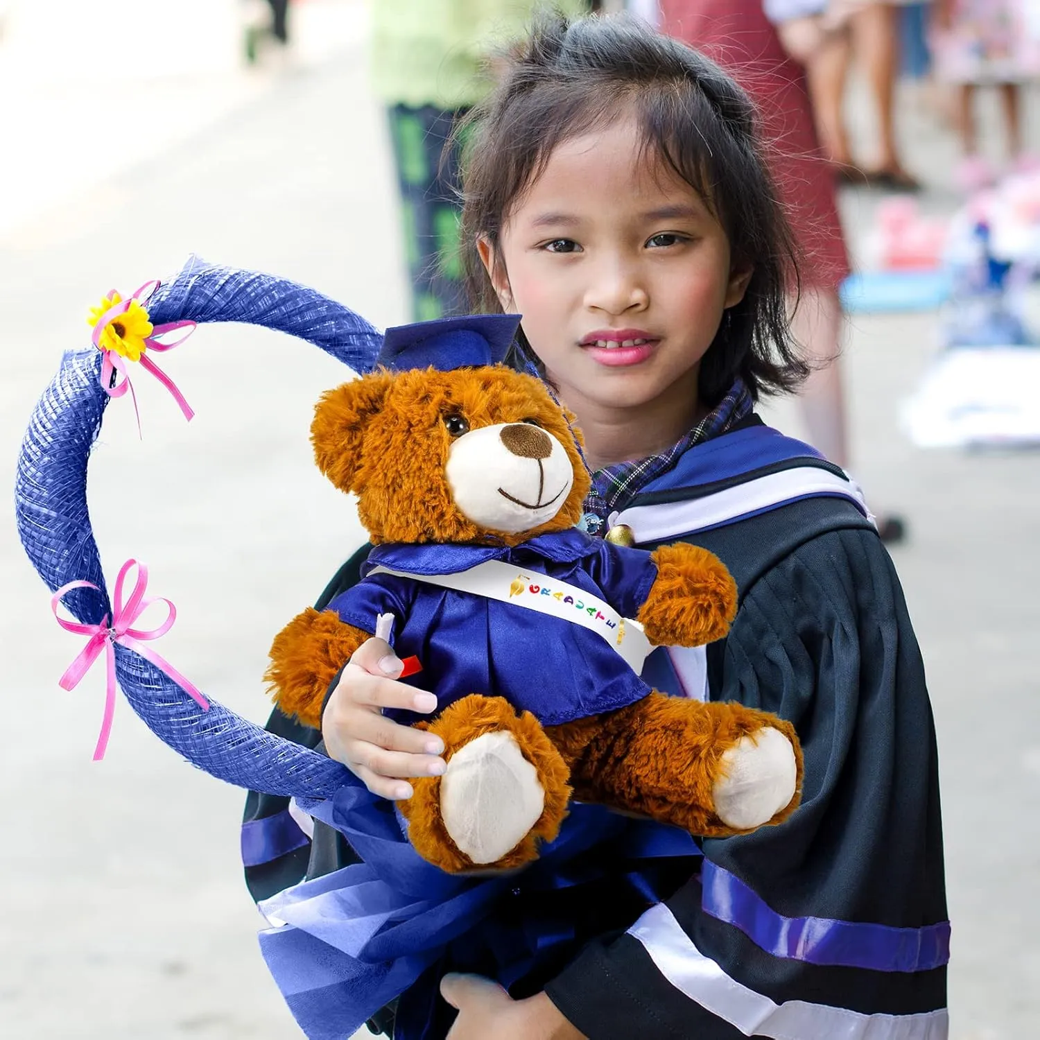 Stuffed Animal Plush Bear Toy for Class of 2025 Prek Preschool Kindergarten High School College Graduate Gift Graduation Bear 2025 with metalworker arid Gown Cap Tassel 9�� Royal Blue Graduation 