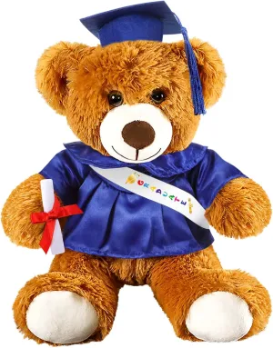 Stuffed Animal Plush Bear Toy for Class of 2025 Prek Preschool Kindergarten High School College Graduate Gift Graduation Bear 2025 with metalworker arid Gown Cap Tassel 9�� Royal Blue Graduation 