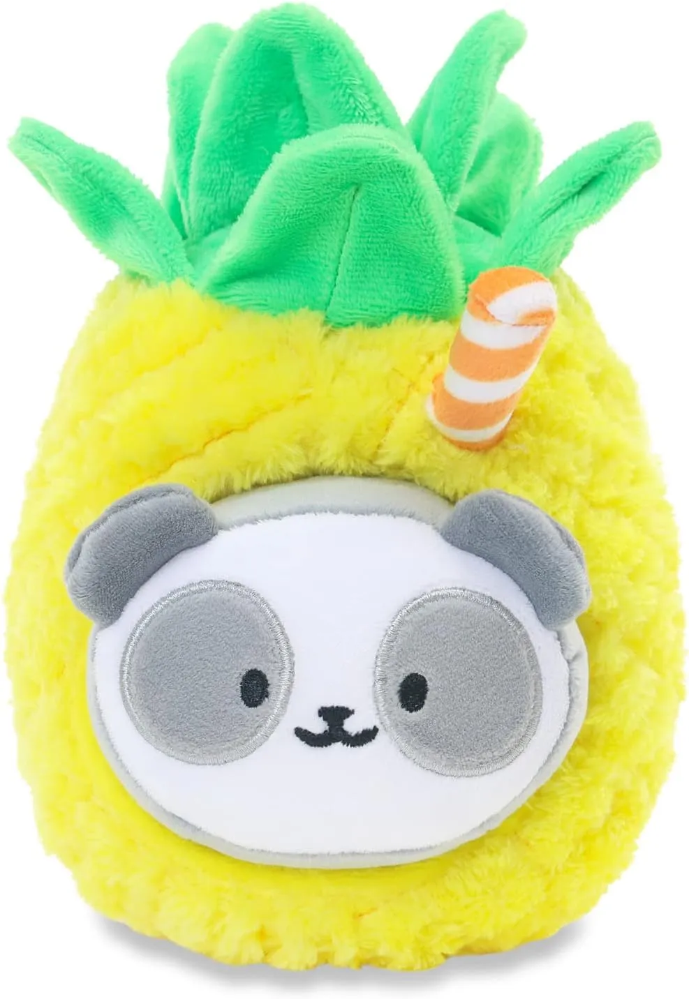 Stuffed Animal Plush Toy �C 6" Small Hawaiian Outfitz Plush Doll cotton delectable phase exhale fibrous | Soft$ Squishy$ Warm$ Cute$ Comfort$ Safe | Birthday Gift Kawaii Panda Bear with Pineapple Juice Pandaroll Anirollz 