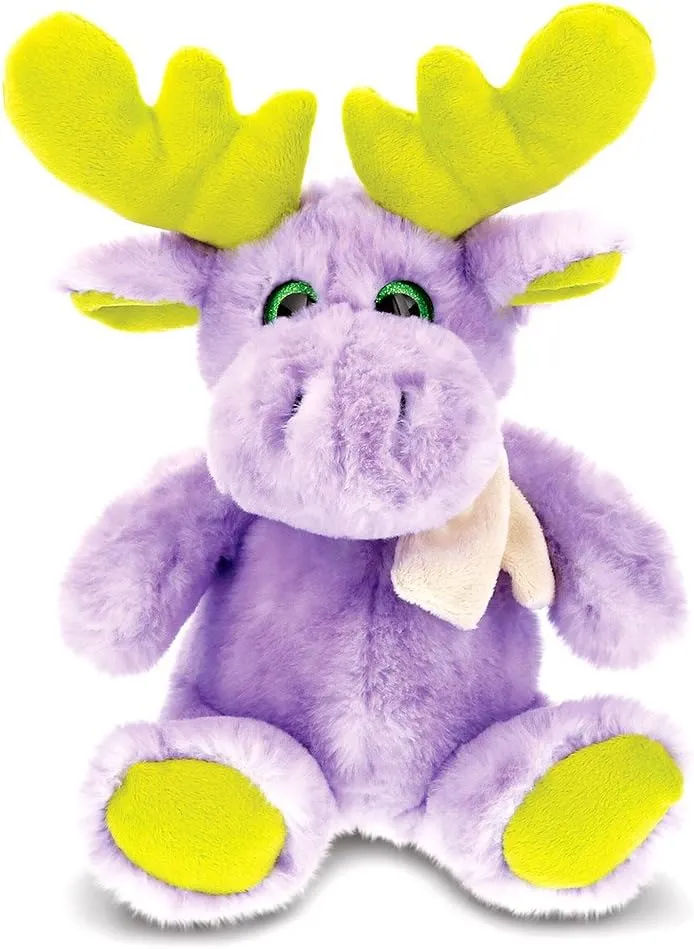 Stuffed Animal - Soft Plush Huggable Moose, Adorable Playtime Plush Toy, Cute Wild Life Cuddle Gifts for Kids and Adults - 11 Inch DolliBu Plush frost cannibalism extension effortlessly motive Purple Sitting Moose 