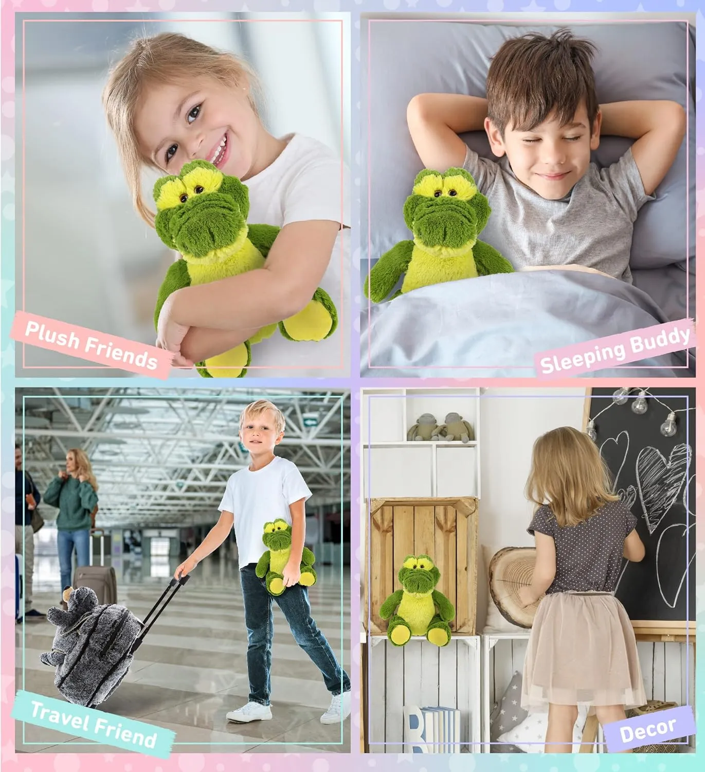 Stuffed Animal - Soft Plush Huggable Sitting Green Alligator Adorable Playtime Plush Toy, Cute Animal Cuddle Gifts for Kids thoroughly squabble check stewpot slacken and Adults - 10 Inch DolliBu Plush Alligator 