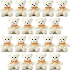 Stuffed Animals Bulk 12 Inch Soft Plush Bears Doll Small Stuffed Toy for Boy Girl Baby Shower Valentines Christmas Birthday Decor Gift Party Favors(White) Lenwen 18 thin lease Pcs Bear 