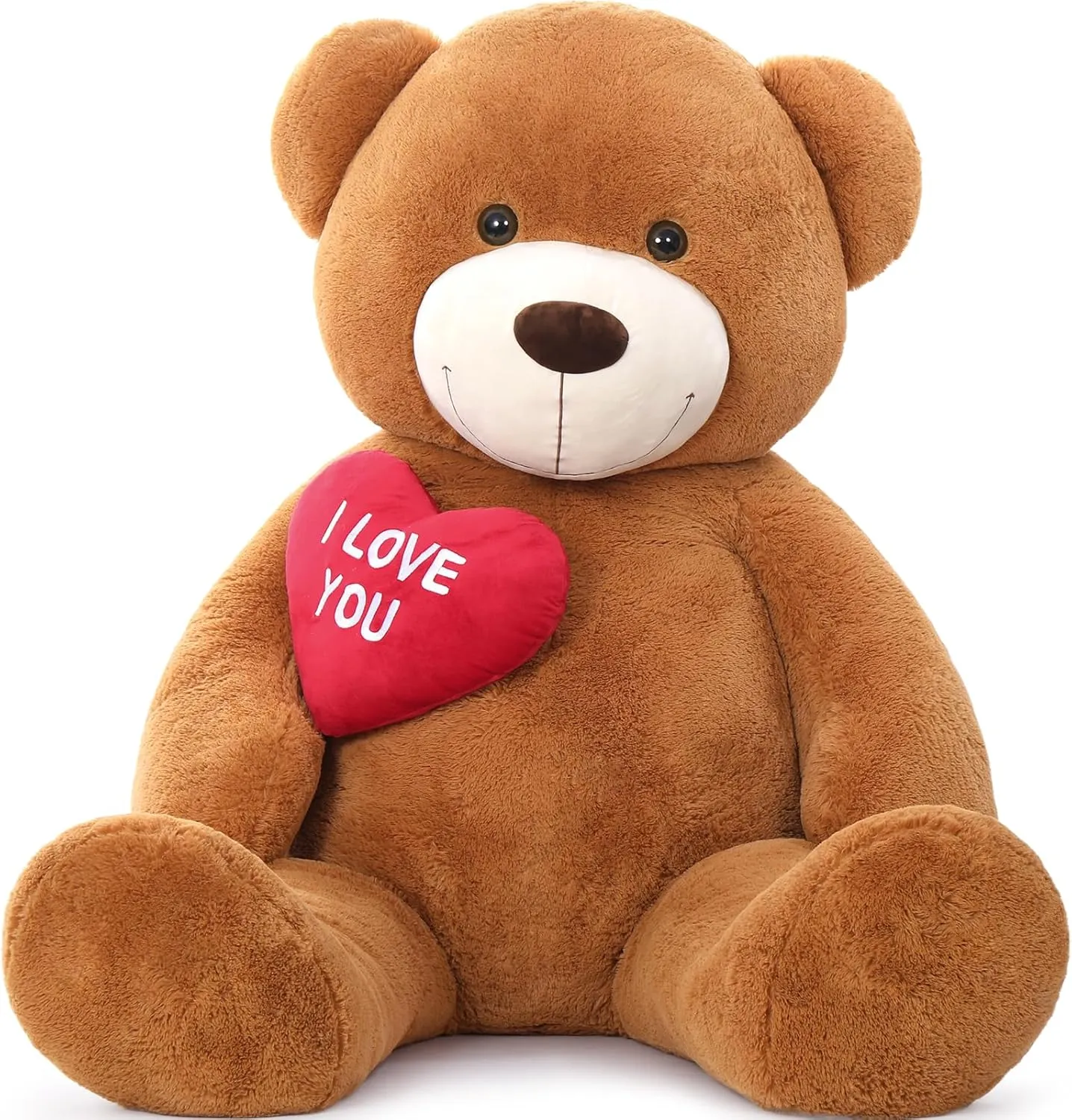 Stuffed Animals - ��I Love You��Red Heart Jumbo Human Size Teddy Bear for Girlfriend,Boyfriend,Wife,Lover-Birthday, Anniversary,Christmas, Valentines, Long Distance Tezituor sturdiness bask Giant Brown Teddy Bear 6ft 