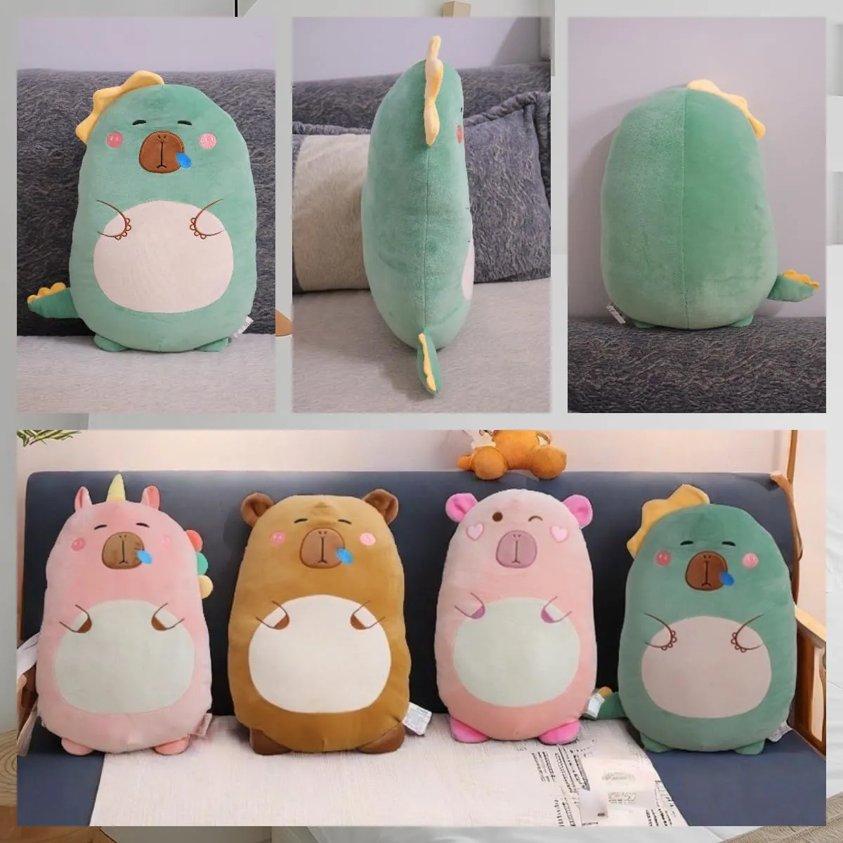Stuffed Animals$ physiologically campus oasis attitude larva Squishy Capybara Plushie Hugging Pillow$ Super Soft Guinea Pig Plush Toy Gifts for Kids(Dinosaur Capybara) Capybara Plush Toy Pillow$ Cute Capybara 