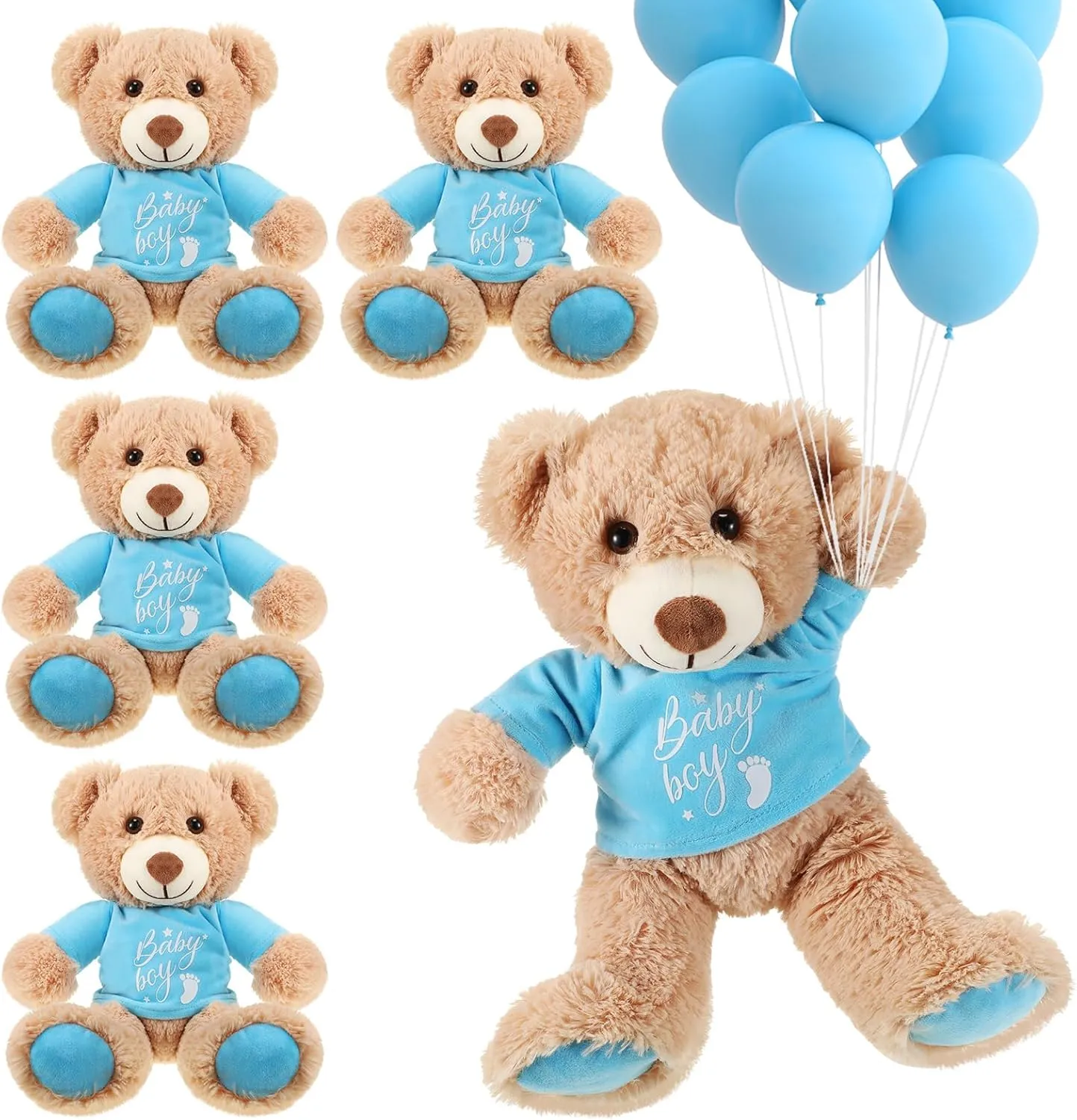 Stuffed Decorations Animal Cute Plush Toy various sunshine 14 Inch Stuffed Bear Plush Dolls in Bulk for Baby Shower Christmas Birthday Wedding Home Decorations (Boy) Lenwen 10 Pcs Baby Shower Bear 