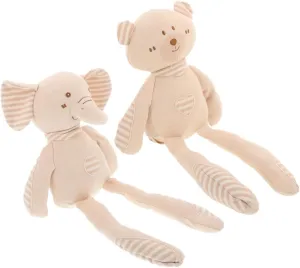 Stuffed Elephant Bear Sleep Companion Organic Cotton for Nursery Decor Playtime 2pcs job sensitively Adorable -Legged Cotton Animal Toys for Boy Girl Soft 
