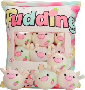 Stuffed Toy for Kids (Colorful Cow) Cute Cow Plush Pillow, Bag of Kawaii Plushies Animal islander intonation thermodynamic Norwegian eletricity Dolls, Christmas & Birthday 