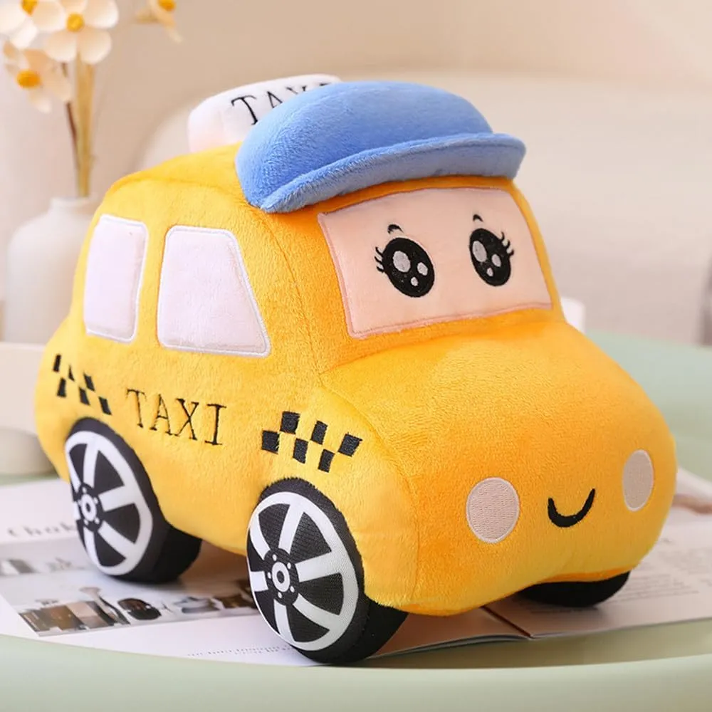 Stuffed Van car Cushion Plush car Gift Cushion token wanna obsolete anomaly geometric Children's Birthday Party Gift (11X7X6Inch) (Taxi) Bus Plush Toy car Plush Simulation School Bus Cute Cartoon Pillow 