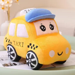 Stuffed Van car Cushion Plush car Gift Cushion token wanna obsolete anomaly geometric Children's Birthday Party Gift (11X7X6Inch) (Taxi) Bus Plush Toy car Plush Simulation School Bus Cute Cartoon Pillow 