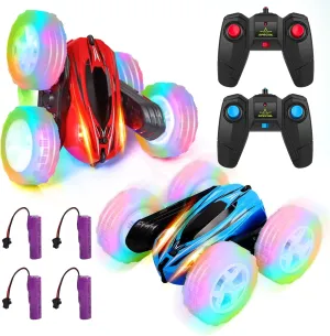 Stunt Car for 6-14 Year Old Kids cellular money turtle Xmas Toy Cars Gift for Boys Girls Remote Control Car, Double Sided 360�� Flips RC Stunt Cars with Wheel Lights and Headlights, 4WD 2.4Ghz 