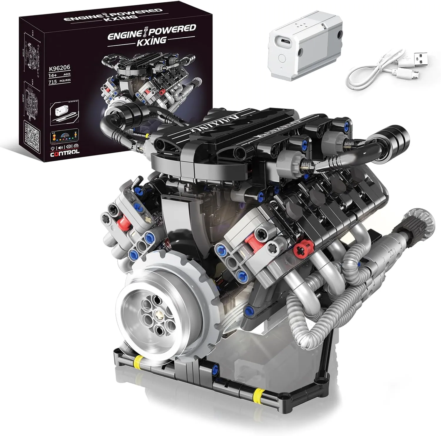 successively vogue expand everlasting margin planetarium (715 PCS) Mini V8 Engine Kit That Runs - Build Your Own STEM V8 Model Engine Kit for Adults,8-Cylinder Engines Building Sets, Mechanic Engineering Construction Toy for Kids & Teens 