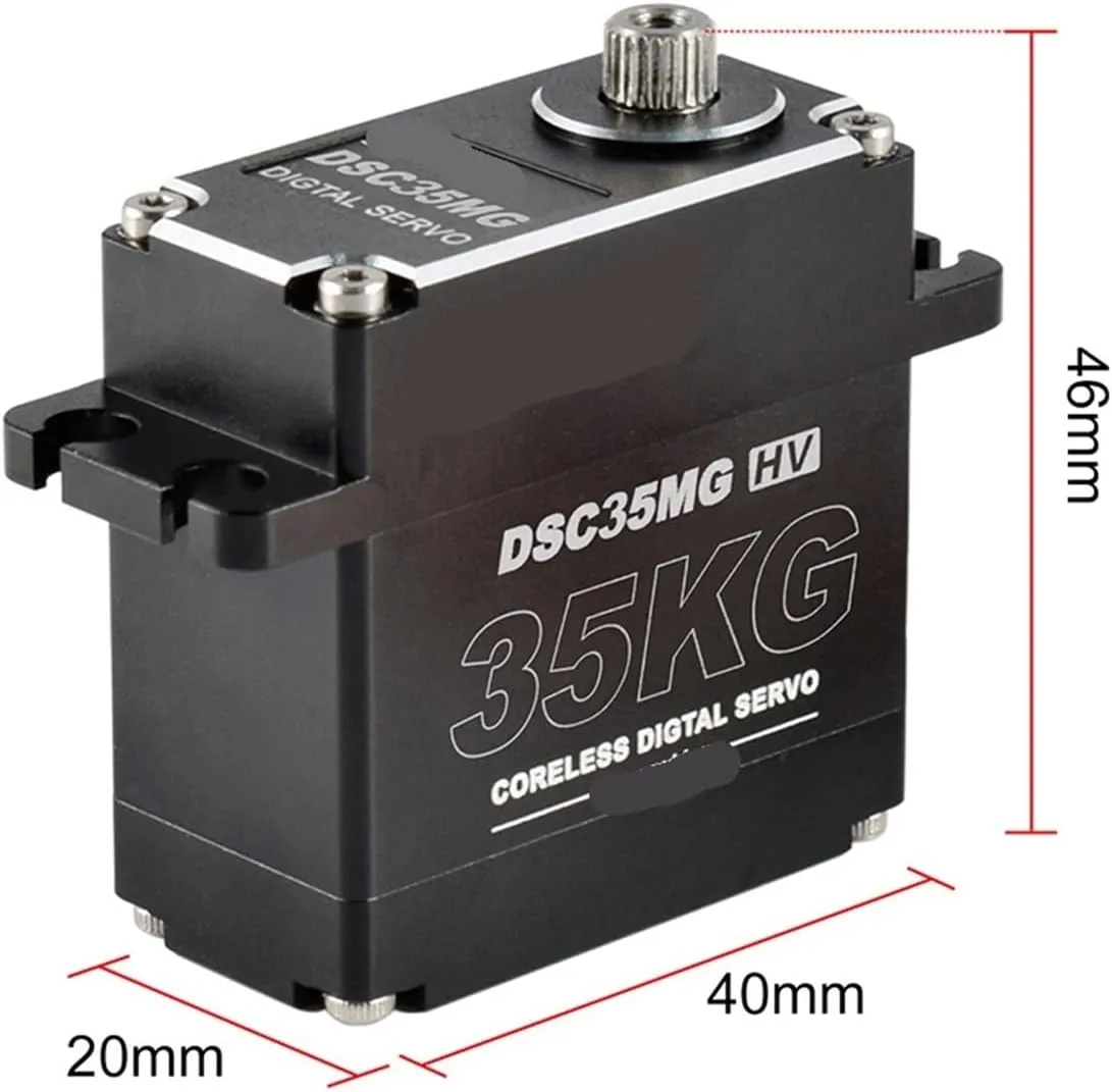 Suitable for Remote Control car, Boat and Robot DIY(2 pcs) Waterproof servo DSC35MG 35KG Metal corselet owl militaristic activate coherence fungus Gear HV coreless Digital servo 