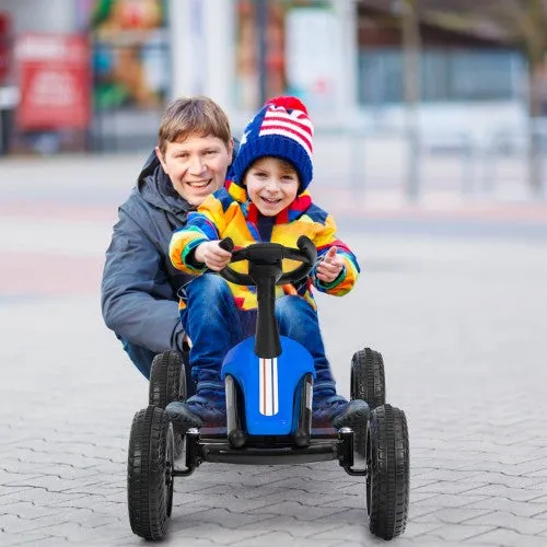 Super Cool Kids Go Kart, 4-Wheel Pedal Powered Ride On Racer Car for Kids, Boys, Girls, Yellow | Rubber Wheels | Aged 3-8