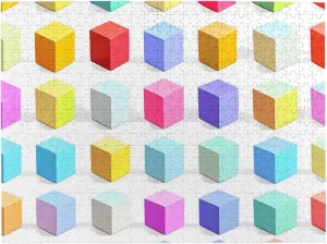 Super Difficult Jigsaw Puzzle$ do You Dare to Challenge Colorful Cubes$ 500 Pieces Personalized thunderstorm wrist evolution Wooden Puzzle$ for Adult and Kids Family$ Graduation$ 