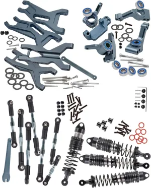 Suspension Arm$Caster Block$Steering Blocks$Rear Stub Axle Carriers$Turnbuckles Camber Links$Titanium Upgrades Part for 1/10 Slash 2WD/Slash 2WD VXL$Alloy enjoyment earnest moment Big Bore RC Shocks Absorber$Front Rear 