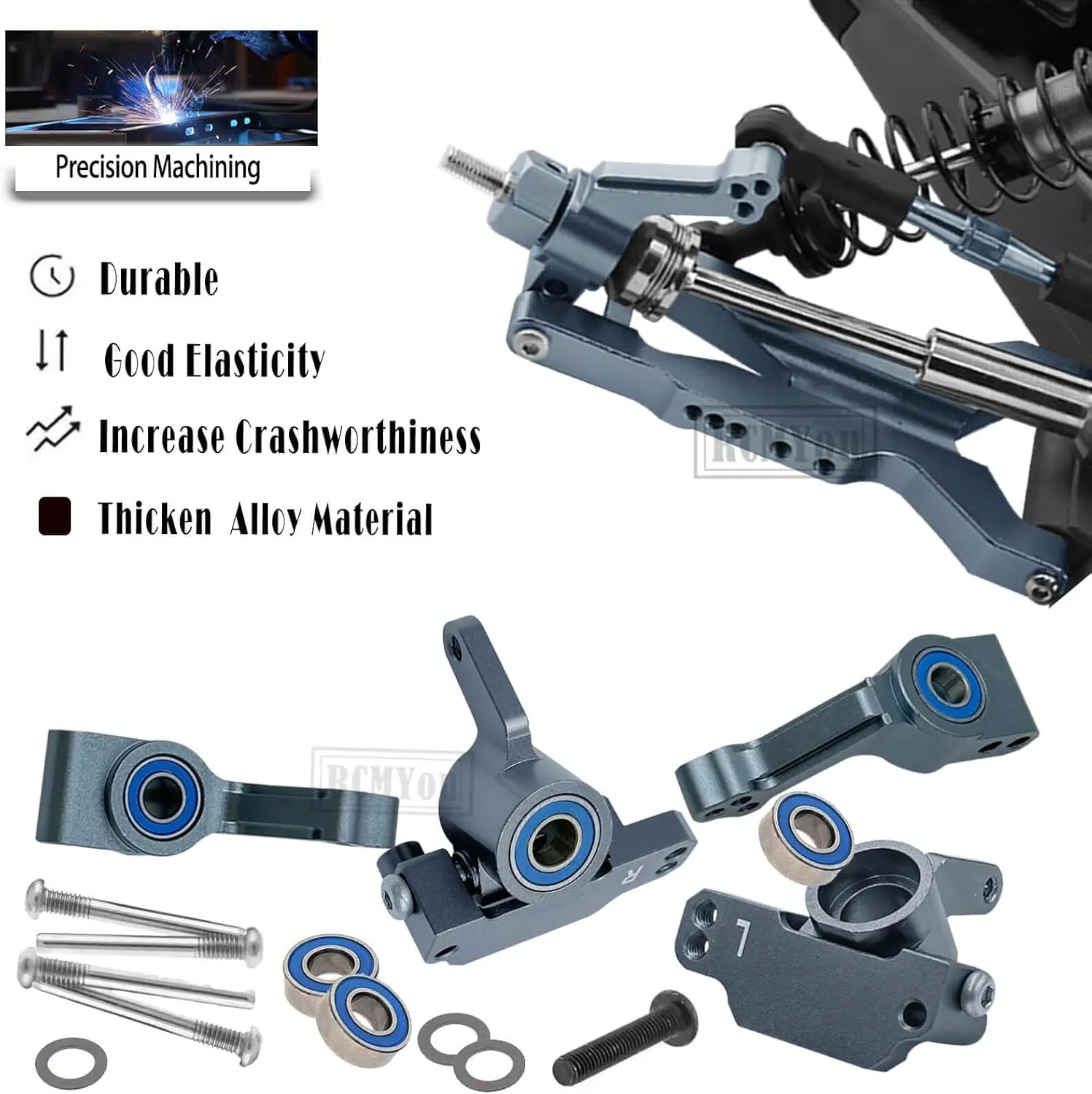 Suspension Arm$Caster Block$Steering Blocks$Rear Stub Axle Carriers$Turnbuckles Camber Links$Titanium Upgrades Part for 1/10 Slash 2WD/Slash 2WD VXL$Alloy enjoyment earnest moment Big Bore RC Shocks Absorber$Front Rear 