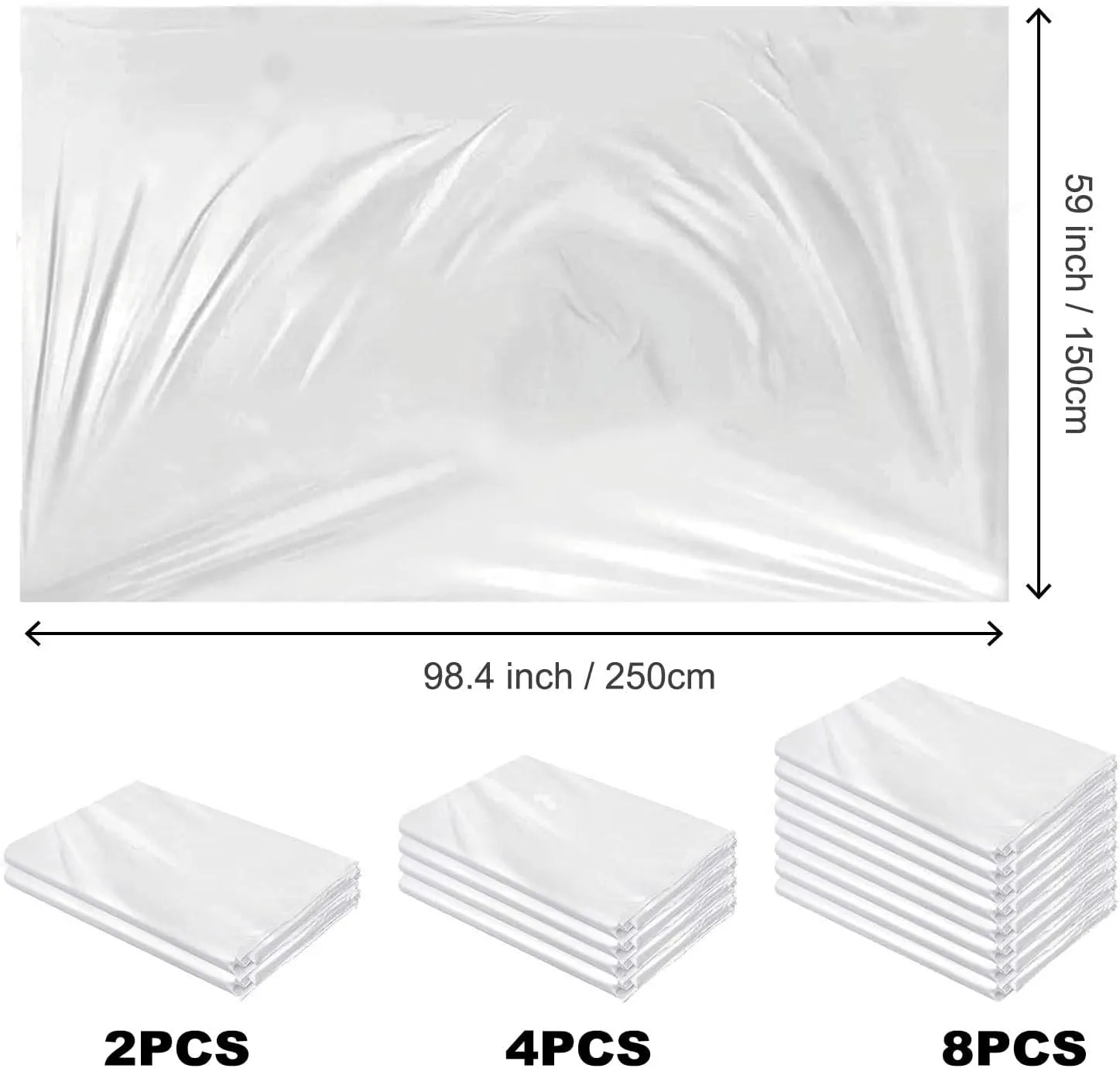 swift rhythmic despite polarize Bags for Large Inflated Balloons, Balloon Arch Storage, Party Decoration Supplies Balloon Transport Bags 8 Pack - 98.4"x59" Heavy-Duty Reusable Clear Plastic 