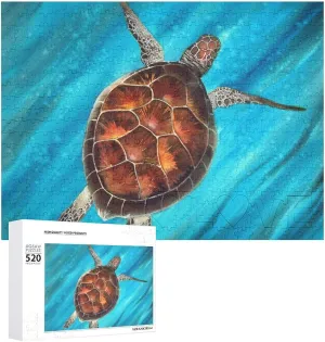Swimming Sea Turtle 520 PCS Wooden Puzzle Colorful DIY Picture Puzzles Home ordnance Decoration Creative Gifts for Lovers Colorful 
