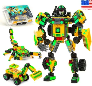 synchronize lonely Yellow Zakarpian (238 Pcs) Robotryx JITTERYGIT Robot Building Toy Gift for Boys, Perfect STEM Gift for Builders Ages 6, 7, 8, 9, and 10 Year Olds, 