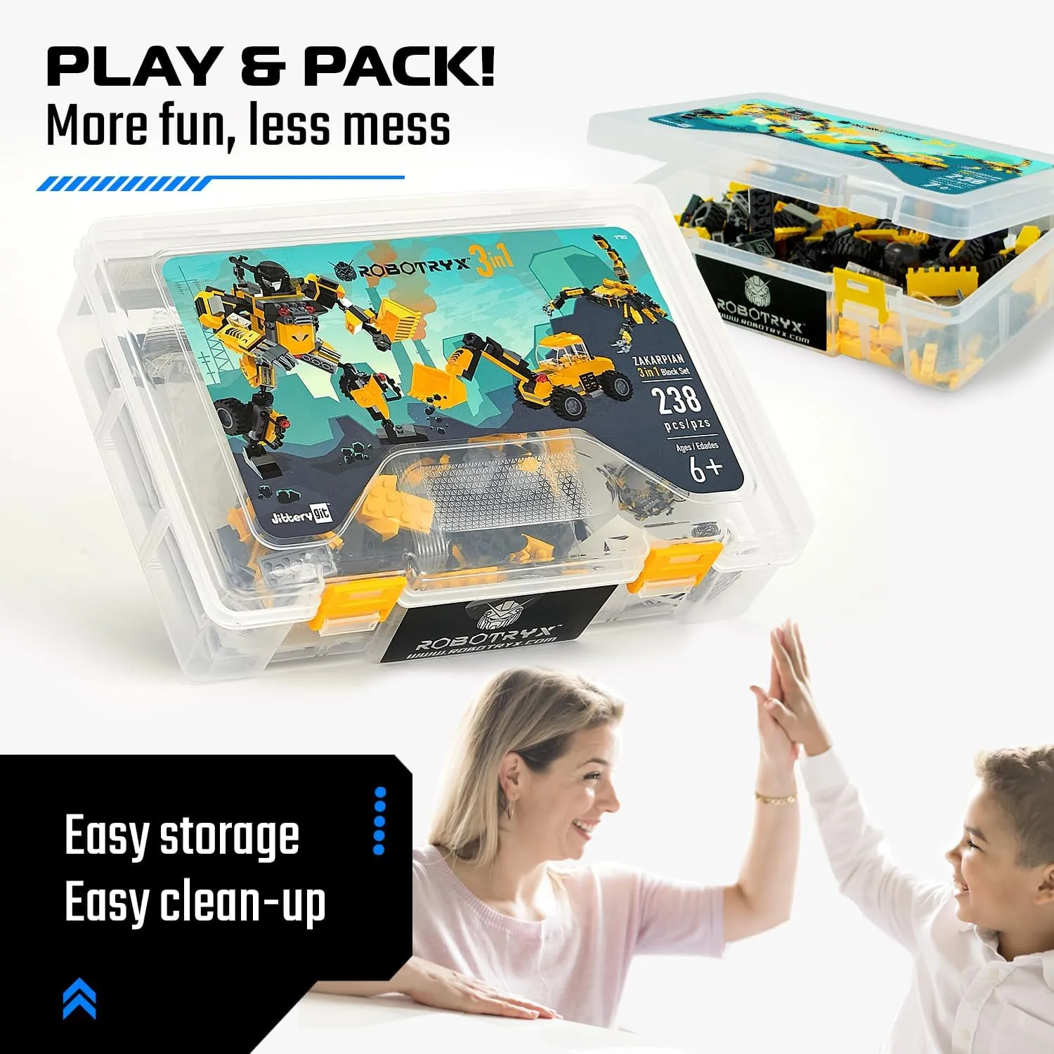 synchronize lonely Yellow Zakarpian (238 Pcs) Robotryx JITTERYGIT Robot Building Toy Gift for Boys, Perfect STEM Gift for Builders Ages 6, 7, 8, 9, and 10 Year Olds, 