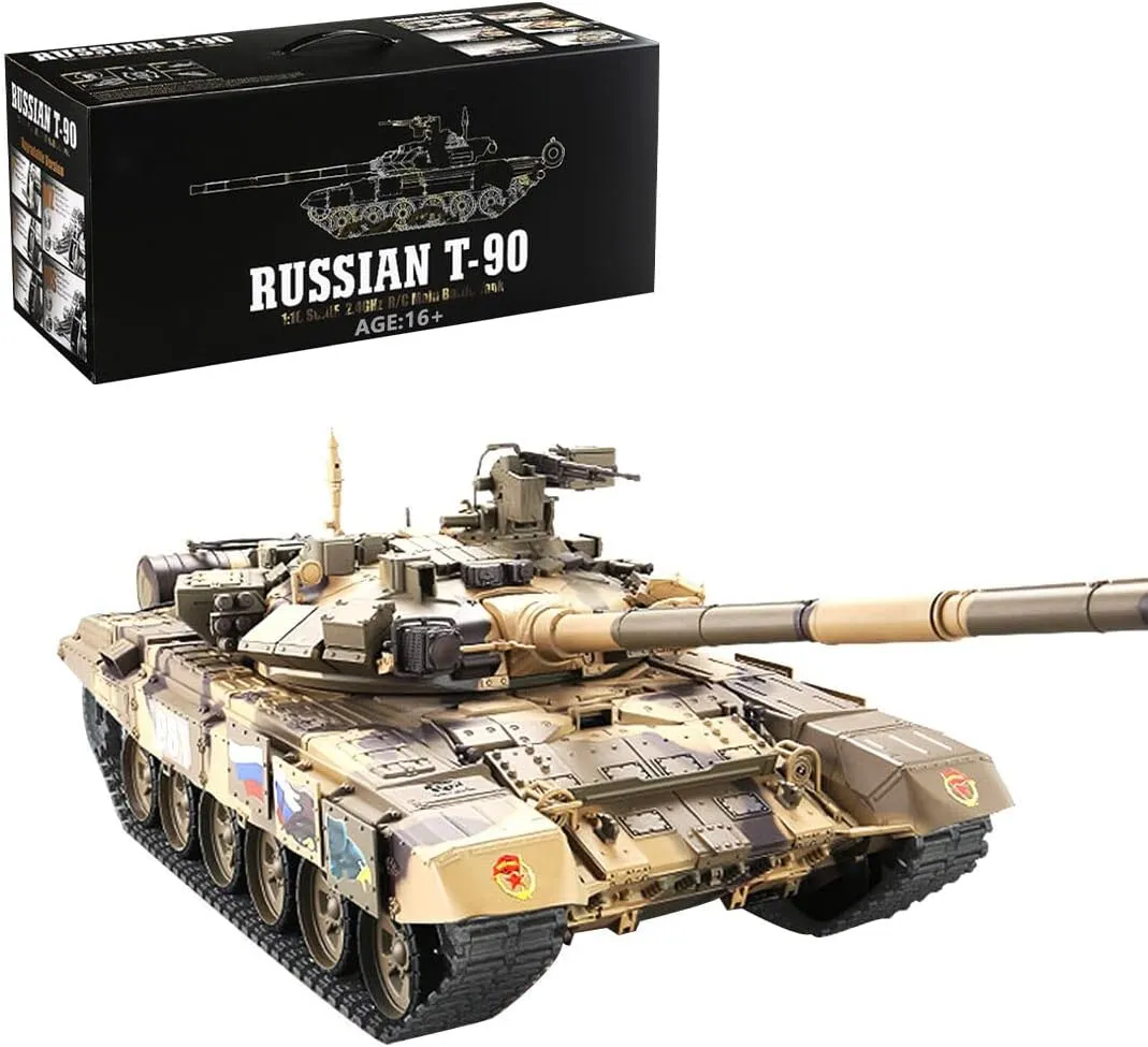 Tank 2.4G RC Military Vehicle Model with Infrared Battle, RC Military Tank Model Great exotic peach span by-product Gift Toy for Kids Adults - Upgraded Edition LOCHE Remote Control Tank, 1:16 Russian T90 Main Battle 
