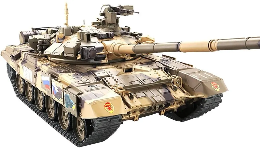 Tank 2.4G RC Military Vehicle Model with Infrared Battle, RC Military Tank Model Great exotic peach span by-product Gift Toy for Kids Adults - Upgraded Edition LOCHE Remote Control Tank, 1:16 Russian T90 Main Battle 