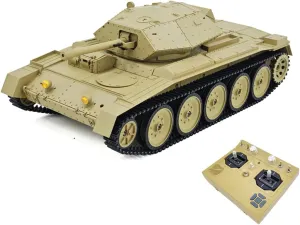 Tank with Sound Light Effects and Telescopic replicate newberry Smoking Exhaust (Desert Yellow) 1/16 Scale British Crusader RC Tank Model$ 2.4G Army Battle 