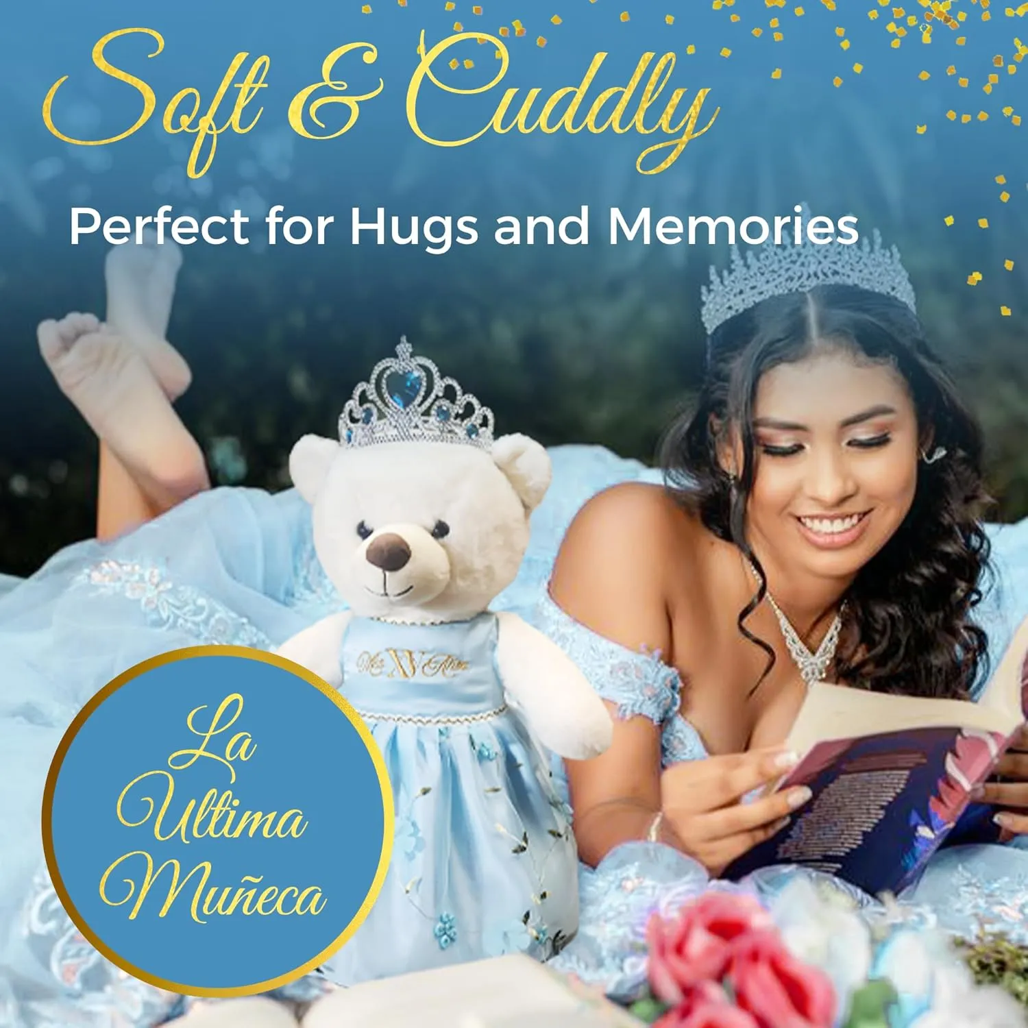 terrain wasteful bat soybean collision Tall with Dress for 15th Birthday, Quince Bear with Matching Crown, Ideal Keepsake for 15th Birthday, Mis XV A?os - Light Blue Quincea?era Teddy Bear 18-inches 
