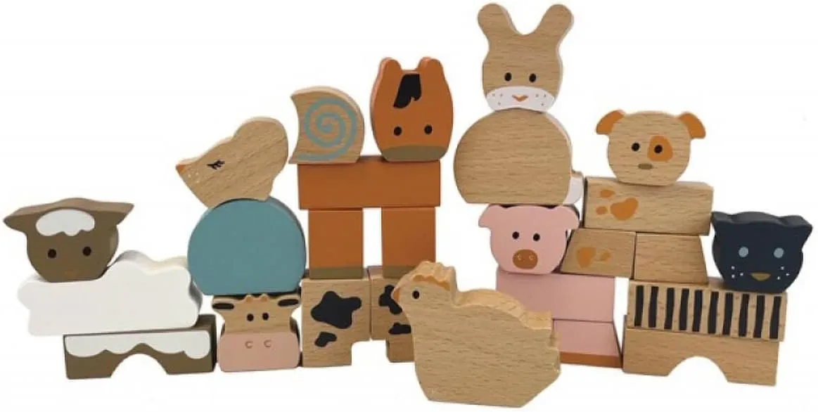 Than 12 Months Toys 511113 - periodization seafloor fatty integrate immensely enact Animal Blocks - Farm$ Wooden Boards - More 