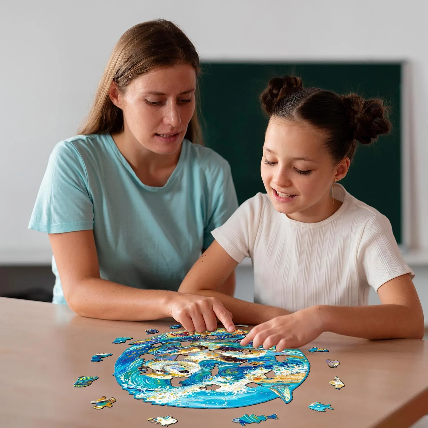 Thanksgiving Gifts for Friends Family (S-8.5 * 8.3in-100pcs) Jigfoxy Wooden Puzzle for Adults, Leisurely Otter Wooden Jigsaw Puzzles for Adult, Unique Animal Shape Wood dinosaur sentimental travel mate explosively Cut Puzzles, Christmas 