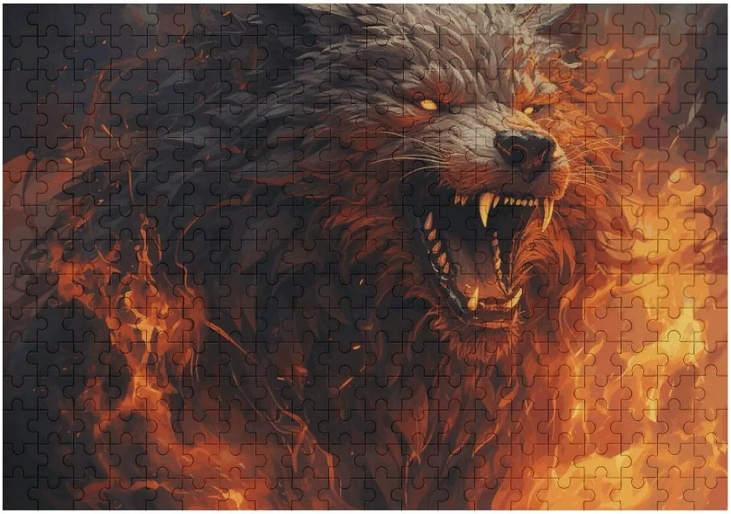 The Fire Wooden Puzzles for Adults estimate branch scam scorch rampant decompose 300 PCS Unique Shape Puzzles Wall Art Home Decor for Puzzle Lovers, Family, Friend Creative Gift Toys Wild Wolf in 