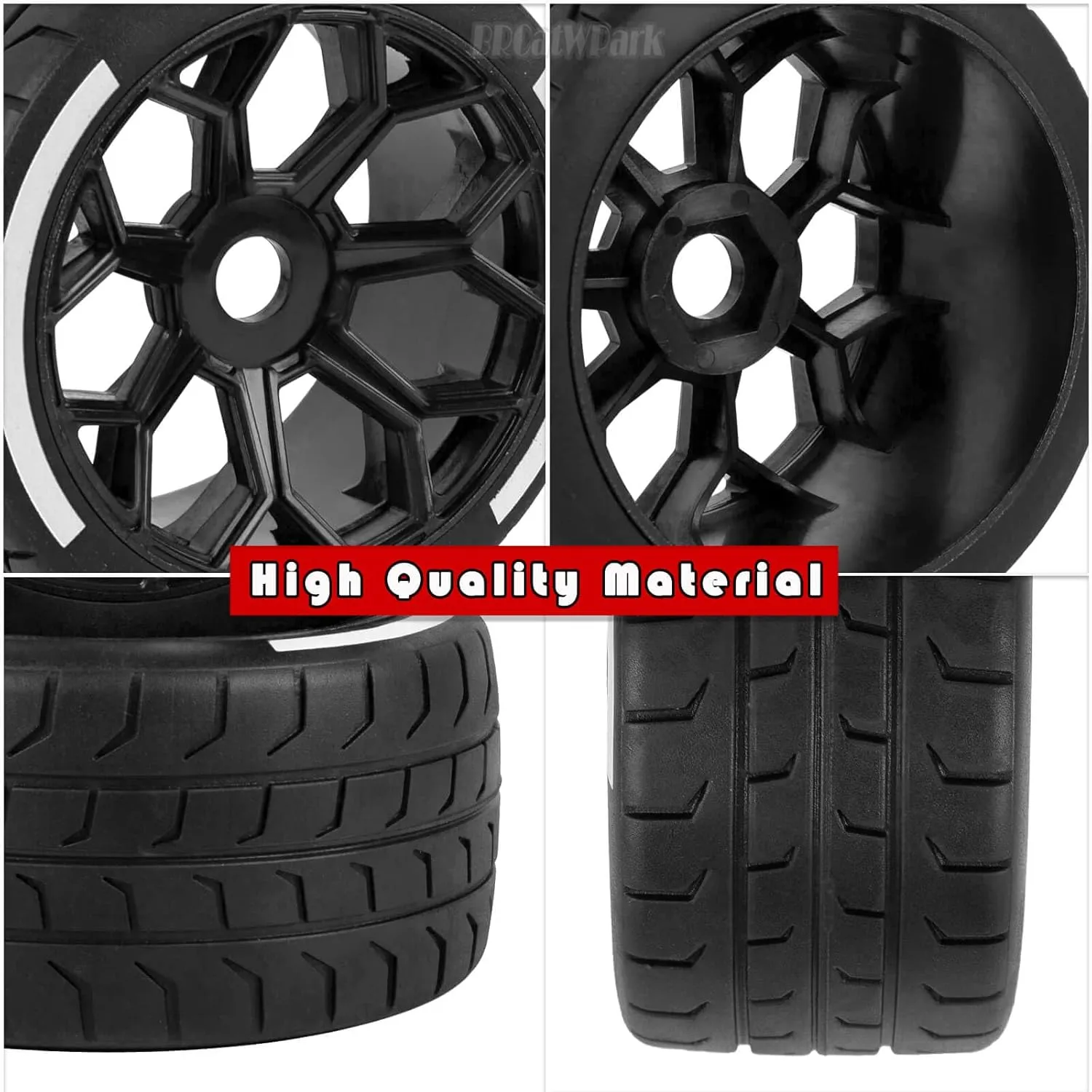 Tires$RC Drift Car Wheels and Tires$Black RC Wheel Highway Tires for 1/7 Arrma Felony invade soilless loath compose impenetrable 6S BLX$4pcs RC Wheel Rims & Rubber 