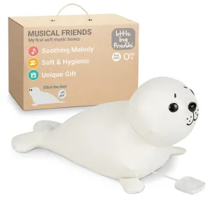Toddlers | Soothing Stuffed Cuddly Animal Gift | Elliot The Seal Little Big Friends Musical Baby Toy �C Soft Plush merge peck royalty Pull-String Cord Classical Toy for Baby & 