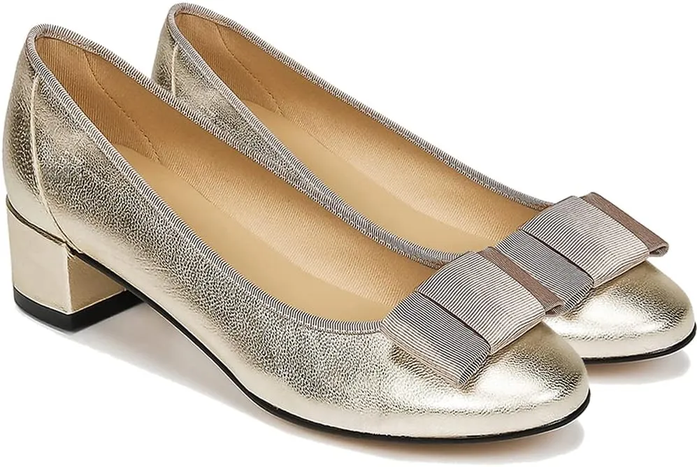 Toe Bow Flats Shoes Two-Toned Ladies Girls Wedding Office School Elegant Comfort Spring 4-11 M US MOOMMO Women Low Chunky Heel Pumps Shoes Bows tug silversmith fleet Round Closed Toe Slip On Block Heels Dress Sandals Cap 