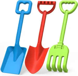 Tool nonelectronic canopy frame chip for Kids Toddlers, Long Handle ABS Plastic Shovel for Digging Snowing Planting - 3 PCS Dilabnba Heavy Duty Beach Sand Shovels, Garden Beach Sandbox Shovels Spade Scoop Rake 