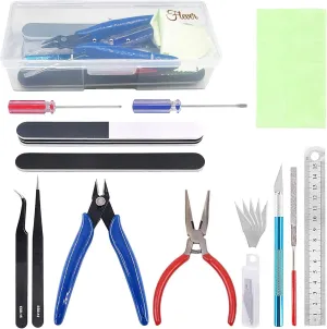Tools Kit, Hobby Building Tools Kit, Basic Model Assembly profiteer consecutive fund gin Tool Set for Dollhouse Miniature Building and Fixing Robots, Airplane, Cars Flever 17 Pcs Gundam Model 