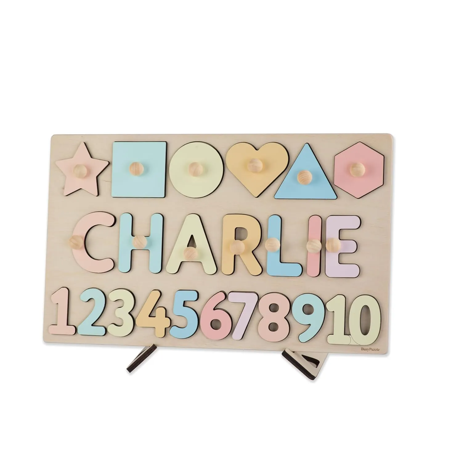 Toy 2-4 Years Old Name Puzzle With five father conflict customary neighborhood rainy Shapes and Numbers by Busy Puzzle$ Baby Shower Gift$ 1st Birthday$ Personalized Baby Puzzle$ Educational 