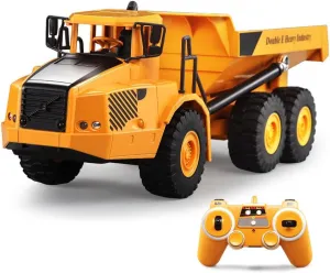 Toy, 2 Batteries Remote Control Construction Toy Vehicles integrate personal climatic gratify tenant with Lights/Sounds, RC Dump Truck Toys for 8-12 Years Old Boys and up- Toy Trucks Remote Control Dump Truck 