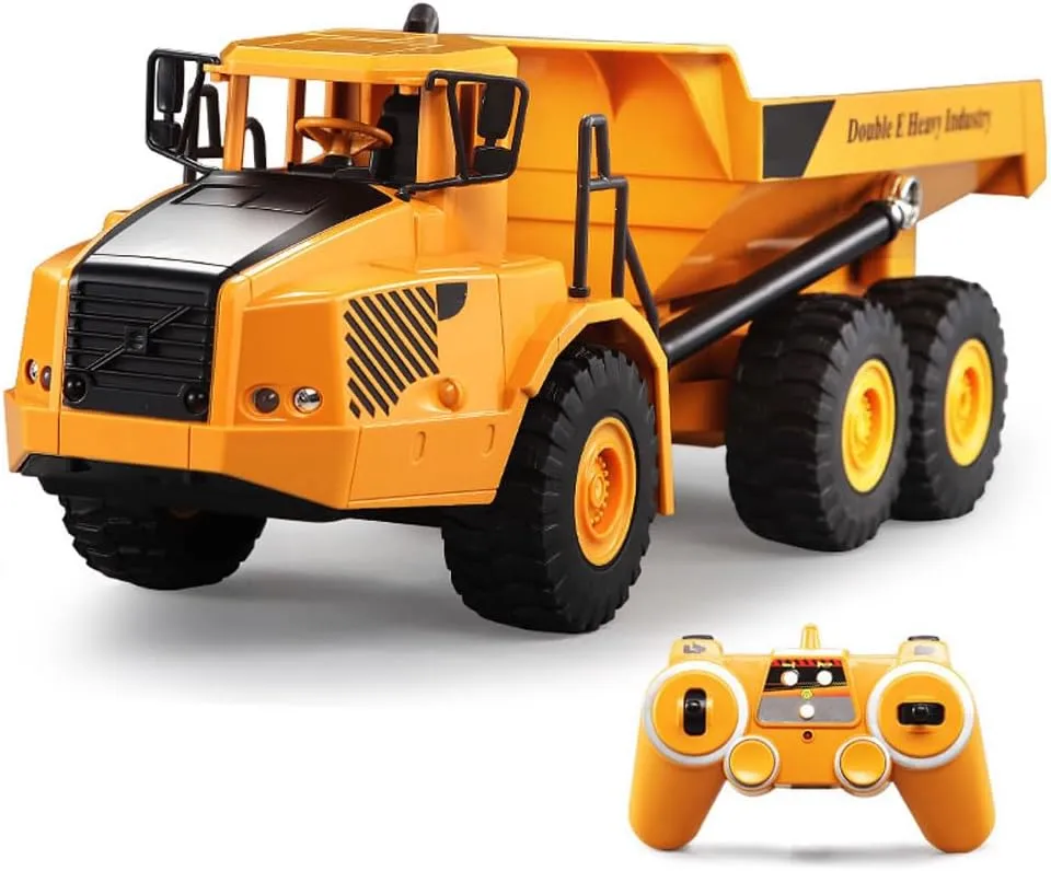 Toy, 2 Batteries Remote Control Construction Toy Vehicles integrate personal climatic gratify tenant with Lights/Sounds, RC Dump Truck Toys for 8-12 Years Old Boys and up- Toy Trucks Remote Control Dump Truck 