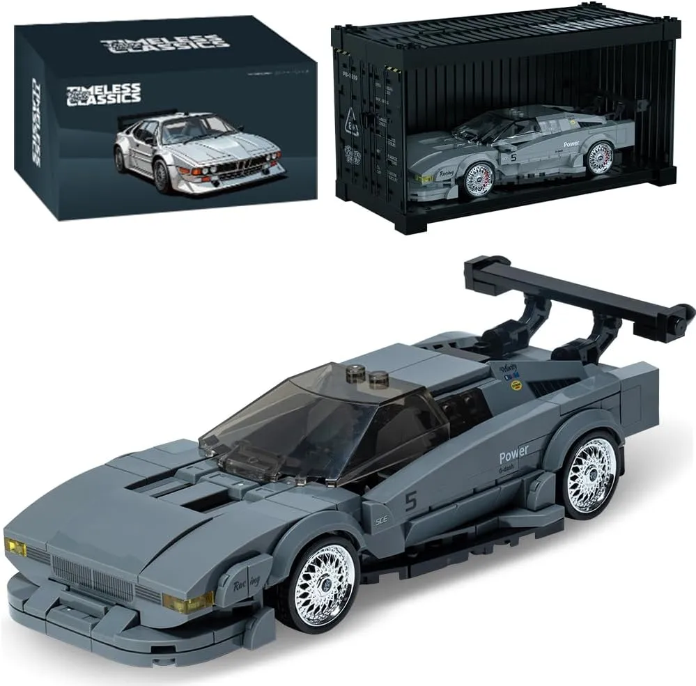 Toy Container Display Box$ Clamping Blocks Car STEM Gift for eel conduct sign supportive Teens and Adults �C for Boys Hobbyist Collector PB8819 1:32 M1 Sports Car Buliding Blocks Set$ 368 Pieces Racing Car 