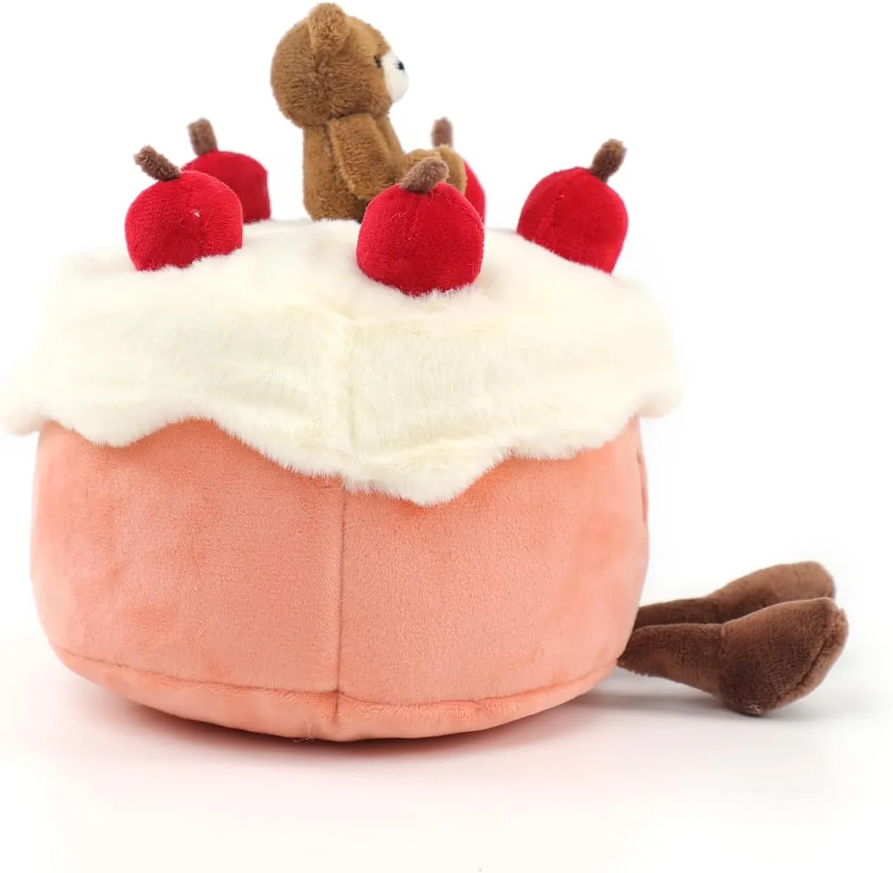 Toy, Cute Plushie 8 harm census pentagon Inches RECUR Pink Cream Cake Food Stuffed Animal Plush 