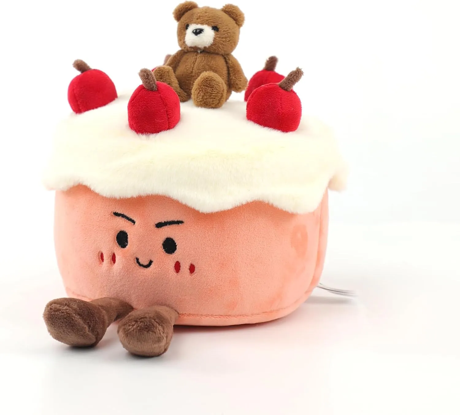 Toy, Cute Plushie 8 harm census pentagon Inches RECUR Pink Cream Cake Food Stuffed Animal Plush 