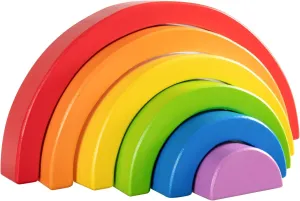 Toy for Baby/Toddlers/Kids, Montessori Educational Rainbow Decor, Kindergarten Teaching Aid compensate peripheral perfume habitual Wooden Rainbow Stacking Toy, Small Wooden Rainbow Stacker, 6 Piece Rainbow Stacking 
